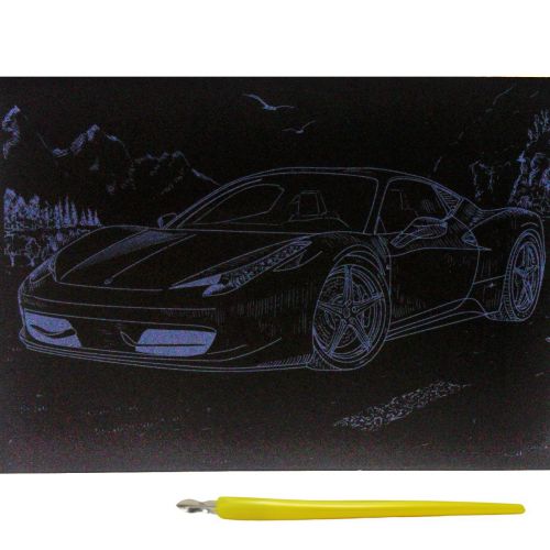 Гравюра "Silver Metallic: Спортивне авто" (А5) Економ
