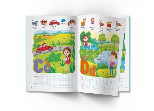 Книга "English ABC. 128 розвивальних наліпок" (укр)