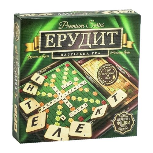 Уцiнка. Настільна гра "Ерудит" PREMIUM SERIES (укр) - немає фішок, пошкоджена упаковка