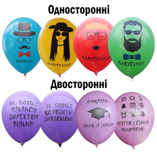 Уцінка. Шарик латексний "Випускник" 12 ", асорті (100 штук) - не комплект, немає 7 шт.