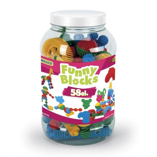 Конструктор "Funny blocks", 58 елементів, велика банка