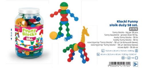 Конструктор "Funny blocks", 58 елементів, велика банка