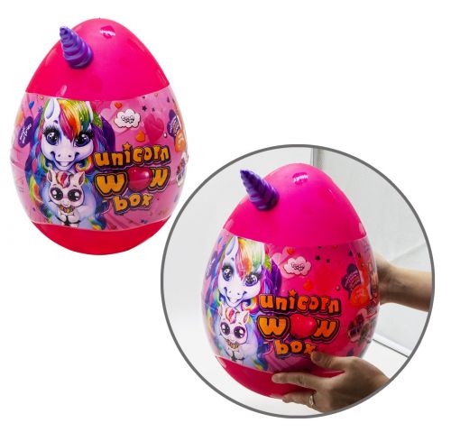 Уцінка. Іграшка-сюрприз "Unicorn WOW Box", укр (малиновий) Зламане яйце , вміст у порядку в повній комплектації