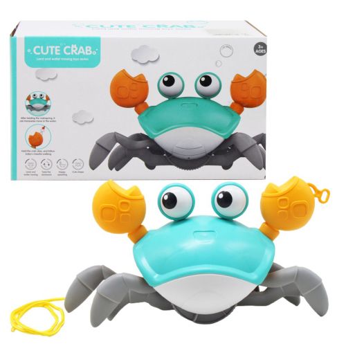 Уцінка. Заводна іграшка "Cute crab" (бірюзовий) Іграшка не заводиться, але ходить якщо тягнути за повідок