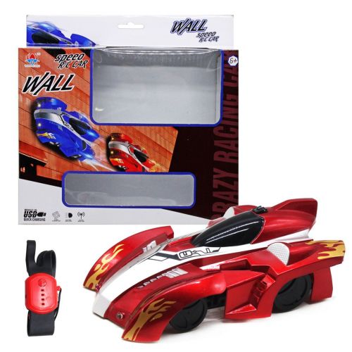 Уцінка. Машинка-стінолаз "Wall Speed R/C Car" (червона) Реагує на браслет лиш на підлозі, а на стінці просто тримається та повертає