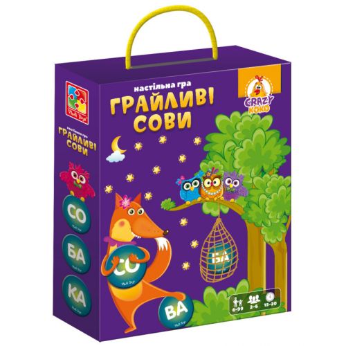 Гра настільна, розважальна "Грайливі сови. Бачу слово!"