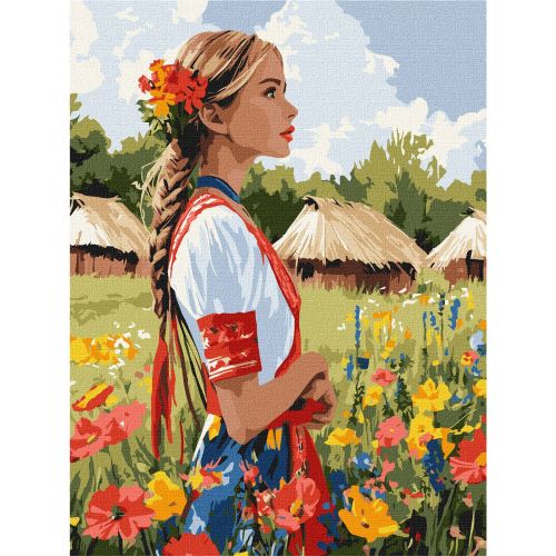 Картина по номерах "Гарна українка" 30х40 см
