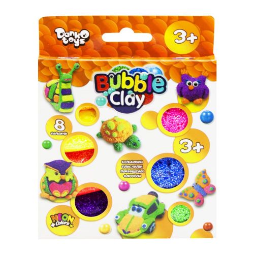 Уцінка. Кульковий пластилін "Bubble Clay" 8 кольорів укр Затвердів