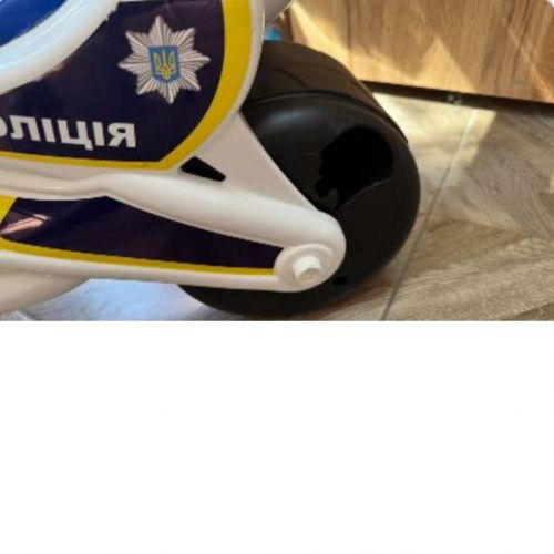 Уцінка. Музична каталка "Байк Police" (біло-синій) Пошкоджене заднє колесо