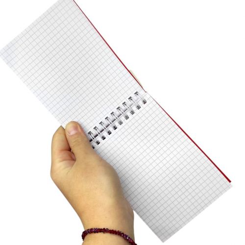 Блокнот А6, 80 арк., пластик, пружина зверху (КОРАЛОВИЙ)