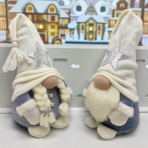Мʼяка іграшка "Скандинавський гном", Hand Made (висота 30 см), (БІЛИЙ)