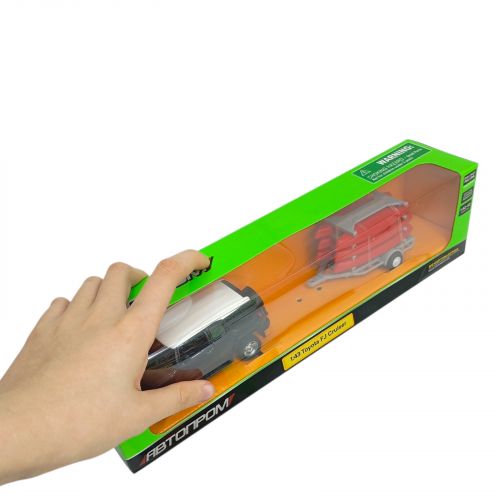 Машина+прицеп мет. 1:43 Toyota FJ,відкр.двері,короб.28*8*6,5см