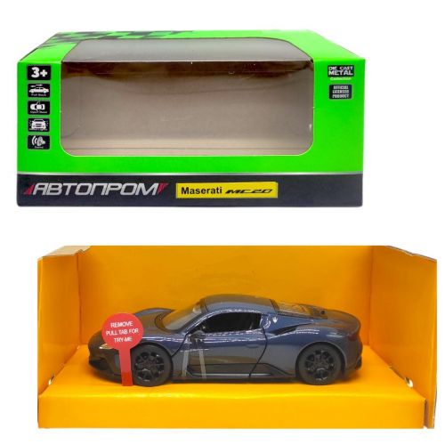 Уцінка. АВТОПРОМ 1:33 Maserati MC20 (ТЕМНО-СИНЯ) - Дирка в коробці