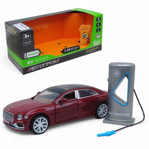 Уцінка. Машинка (електро) металева АВТОПРОМ 1:38 "Bentley Flying Spur Hybrid",батар.,світло,звук,відкр.двері,капот,багаж, заправка - Пошкоджена упаковка