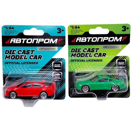 Машина металева АВТОПРОМ, 1:64, мікс видів (планшет 10*3,5*12 см)