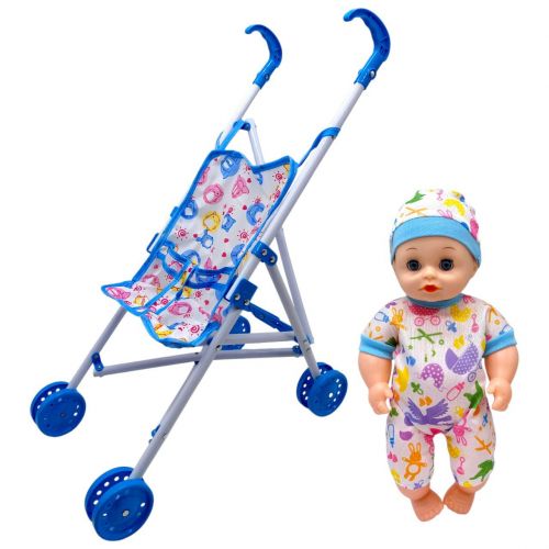 Візок з лялькою сидячий H01-63 в кульку р.62x20см YG Toys