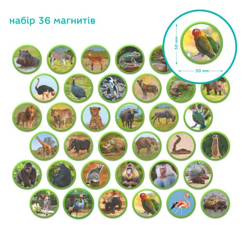 Магнітний набір Монтесорі «Тварини на континентах: Африка»