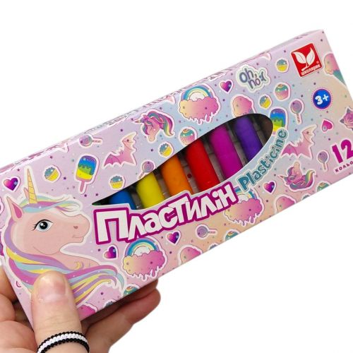 Пластилін круглий восковий Unicorn 12 кольорів