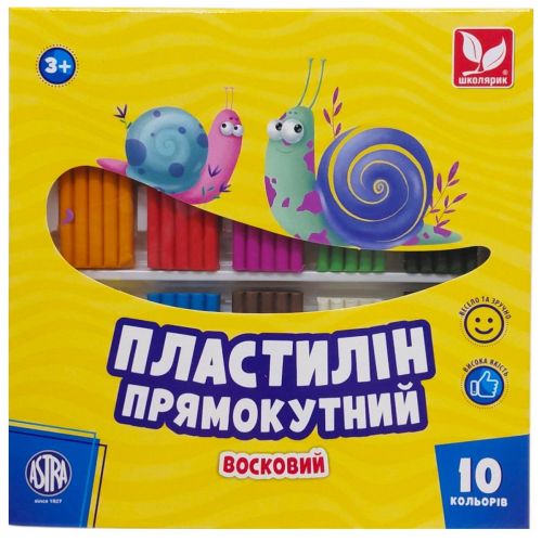 Пластилін прямокутний 10 кольорів