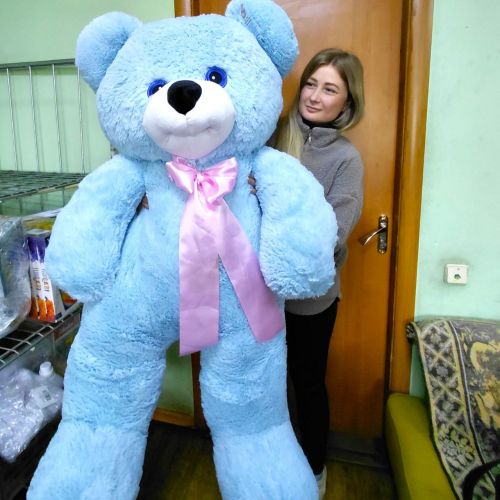 М'яка іграшка "Ведмідь Бонік" (1,5 м) БЛАКИТНИЙ