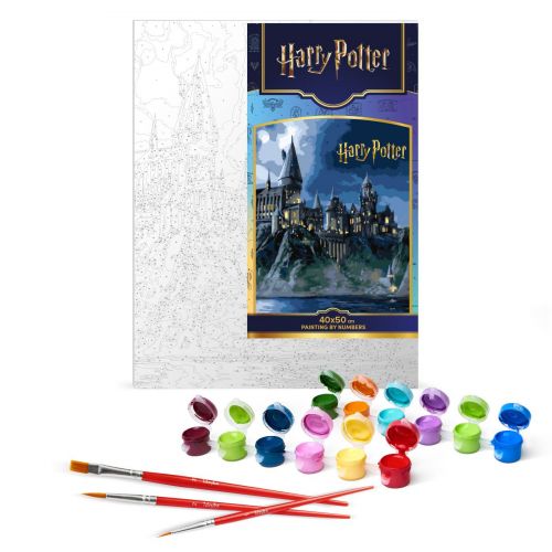 Картина за номерами з фарбами металік "Harry Potter: Гоґвортс вночі" 40х50см