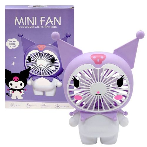 Вентилятор "MINI FAN", вбудований акумулятор, USB Type-C, в коробці (KUROMI)