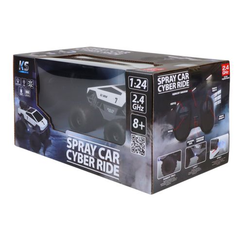 Автомобіль SPRAY CAR на радіокеруванні – CYBER RIDE (білий, 1:24, 2.4 ГГц, акум. 3,7 V, вихлопна пара)